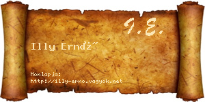 Illy Ernő névjegykártya